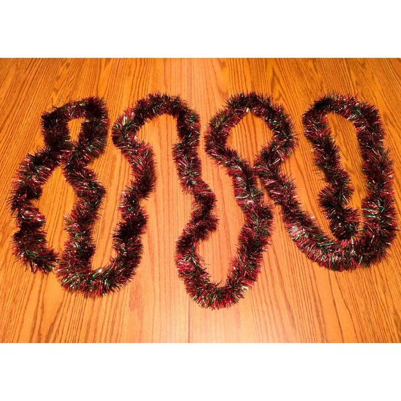 Holiday Home Other - Christmas Tinsel Garland‎ Red Green Metallic Holiday Decor, Excellent Condition